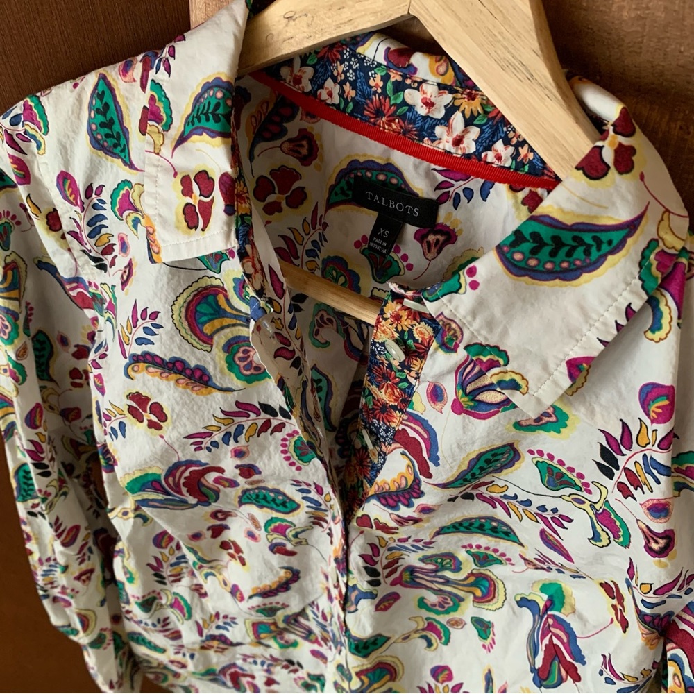 Talbots floral button down